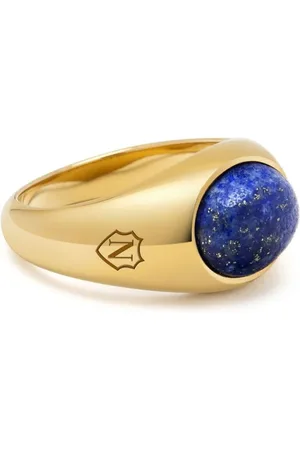 Nialaya Gravierter Siegelring mit Lapislazuli