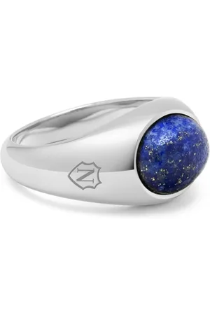 Nialaya Gravierter Siegelring mit Lapislazuli