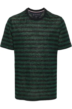 Tommy Hilfiger Gestreiftes T-Shirt mit Logo-Stickerei