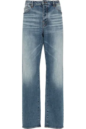 Armani Exchange Gerade Jeans mit Logo-Stickerei