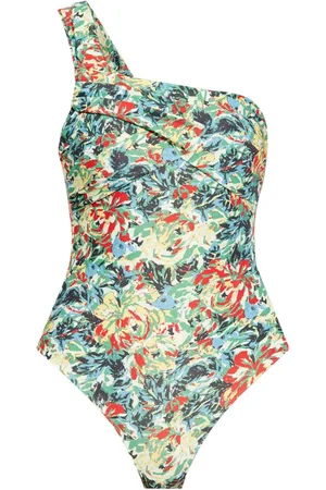 Ganni Asymmetrischer Badeanzug mit Blumen