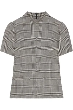 Courrèges T-Shirt mit Prince-of-Wales-Muster