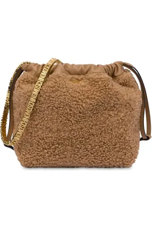 Moschino Schultertasche mit Faux Shearling