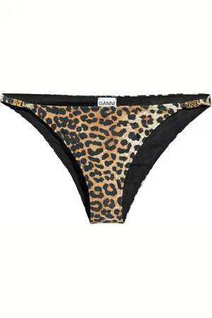 Ganni Bikinihöschen mit Leoparden-Print