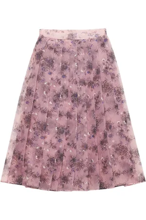 Prada Faltenrock mit Blumen-Print