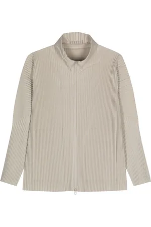 Issey Miyake Plisseehemd mit Reißverschluss