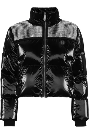 Philipp Plein Gefütterte Cropped-Jacke mit Kristallen
