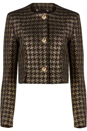Nina Ricci Cropped-Jacke mit Hahnentrittmuster