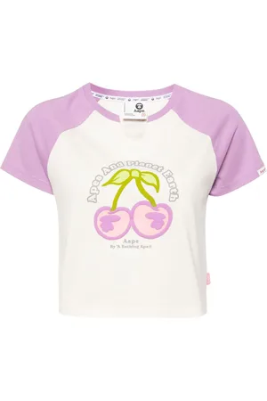 A Bathing Ape Cropped-T-Shirt mit Kirschen