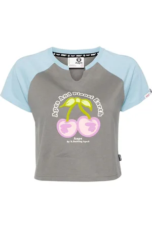 A Bathing Ape Cropped-T-Shirt mit Kirschen