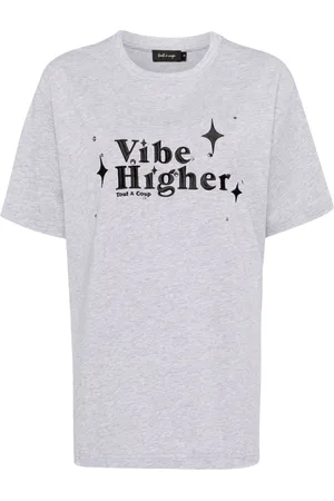 tout a coup T-Shirt mit Slogan-Stickerei