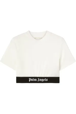 Palm Angels Cropped-Oberteil mit Logo-Bund