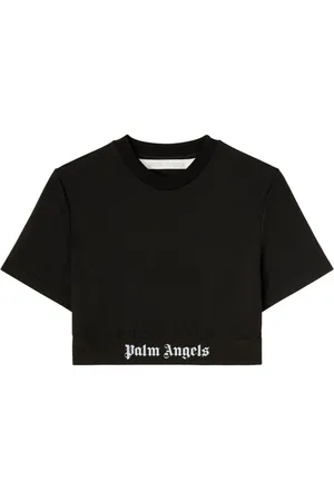Palm Angels Cropped-T-Shirt mit Logo-Bund