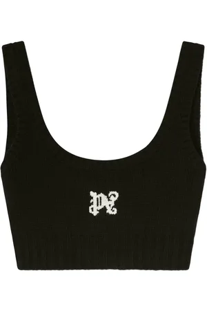 Palm Angels Cropped-Oberteil mit Intarsien-Logo