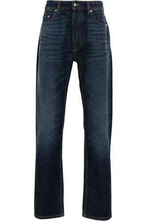 Palm Angels Halbhohe Straight-Leg-Jeans