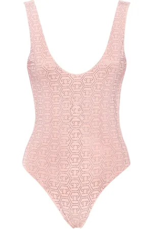 Philipp Plein Badeanzug mit Monogramm-Applikation