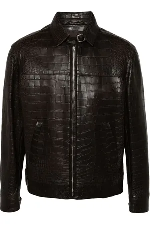 BRIONI Jacke aus geprägtem Leder