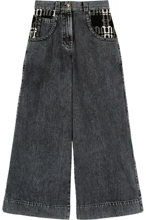 Palm Angels Weite Jeans mit Monogrammmuster