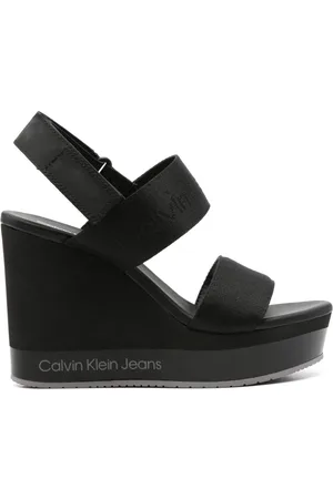 Calvin Klein Wedge-Sandalen mit Logo-Jacquard 110mm