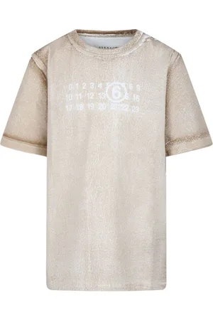 Maison Margiela T-Shirt in Distressed-Optik mit Zahlen-Print
