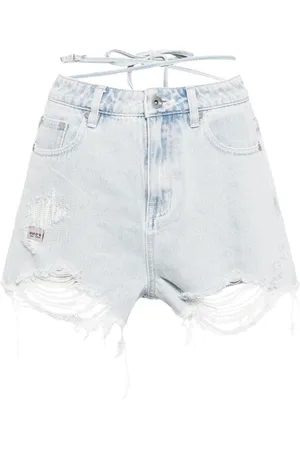 Musium Div. Jeans-Shorts im Distressed-Look