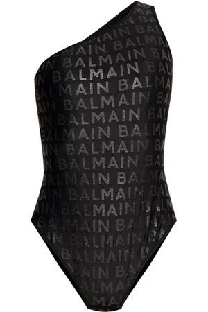 Balmain One-Shoulder-Badeanzug mit Logo