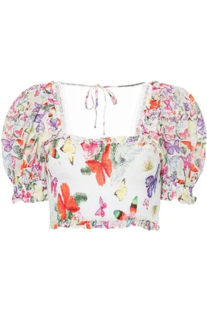 CHARO RUIZ IBIZA Lirio Bluse mit Schmetterling-Print