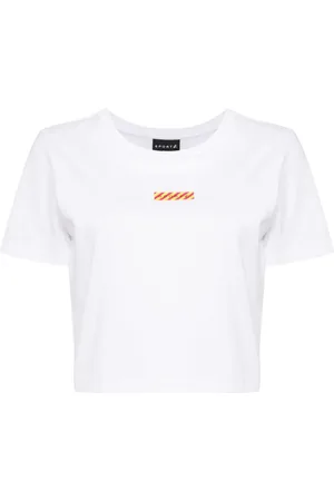 AGNÈS B. Cropped-T-Shirt mit Logo-Print