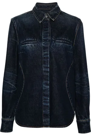 Salvatore Ferragamo Jeanshemd mit Tragefalten