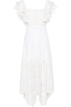 CHARO RUIZ IBIZA Sheen Maxikleid mit Lochstickerei