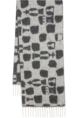 HENRIK VIBSKOV Schal mit Schachfiguren-Jacquard