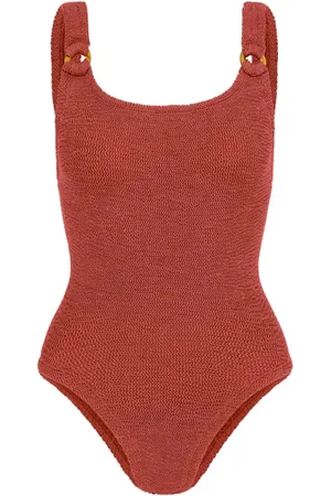 Hunza G Domino Badeanzug in Knitteroptik