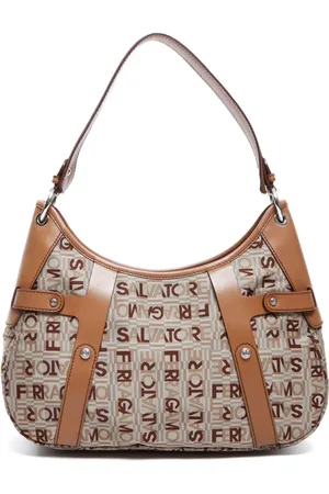 Salvatore Ferragamo Schultertasche aus Canvas mit Logo-Print