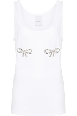 LOULOU Tanktop mit Kristallen