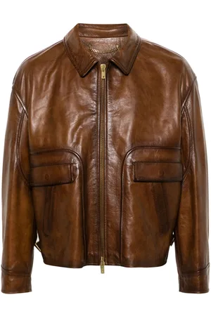 Golden Goose Lederjacke mit Reißverschluss