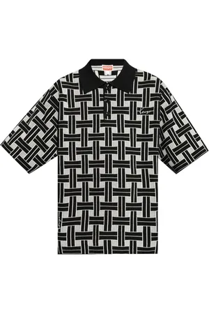 Kenzo Gewebtes Poloshirt mit Logo-Stickerei