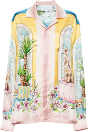 Casablanca Seidenhemd mit grafischem Print