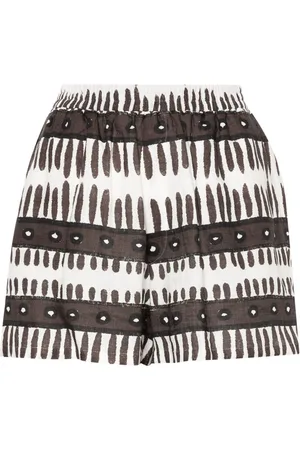Maison La Plage Shorts aus Leinen mit Print