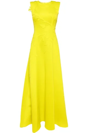 Saiid Kobeisy Neopren-Abendkleid mit Blumenstickerei
