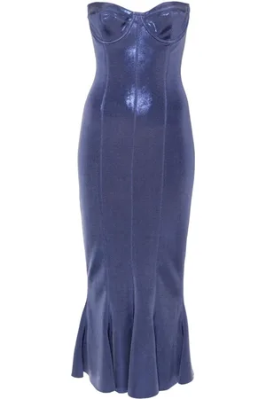 Norma Kamali Midikleid aus Lamé