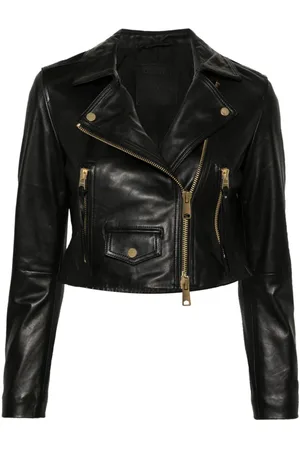 AllSaints Cropped-Lederjacke