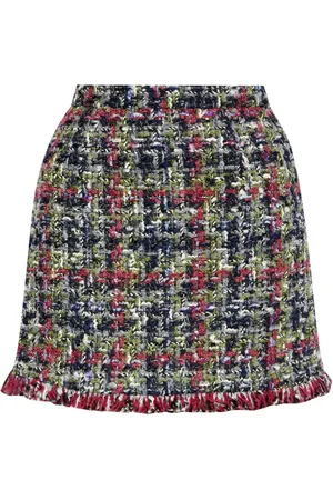 Etro Karierter Tweed-Bouclé-Minirock