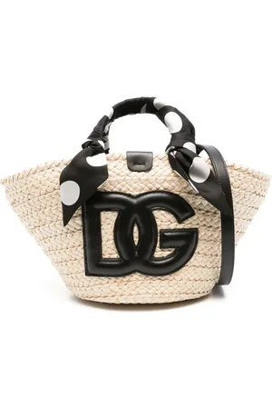 Dolce & Gabbana Stroh-Beuteltasche mit Logo