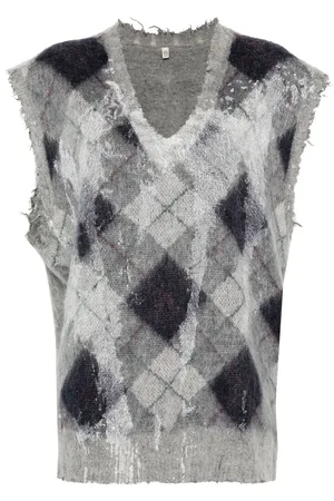 R13 Pullunder mit Argyle-Muster