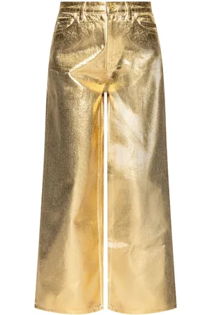 Ganni Jeans mit Metallic-Effekt