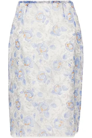 Prada Bleistiftrock mit Blumen-Print