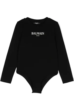 Balmain Langärmeliger Body mit Logo-Applikation