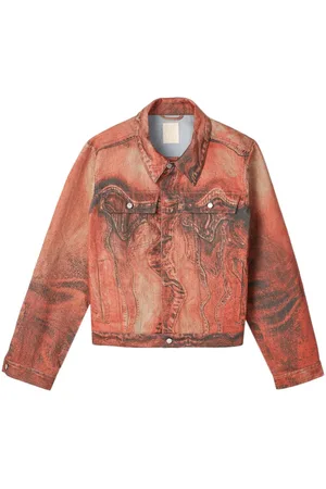 Camper Jeansjacke mit abstraktem Muster