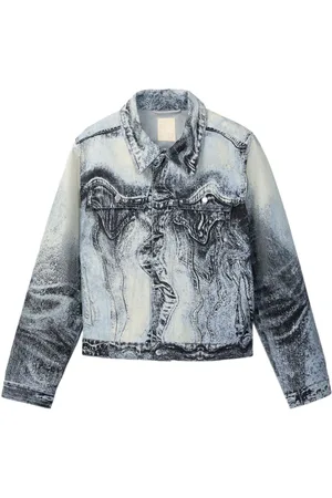 Camper Jeansjacke mit Wirbel-Print