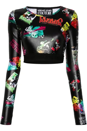 VERSACE Cropped-T-Shirt mit Print